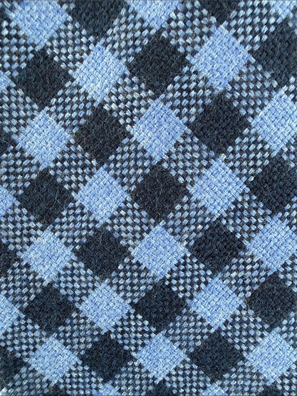 Andrew’s Ties Italian Blue Black Gingham Checkered Men's Tie - Classic Pattern